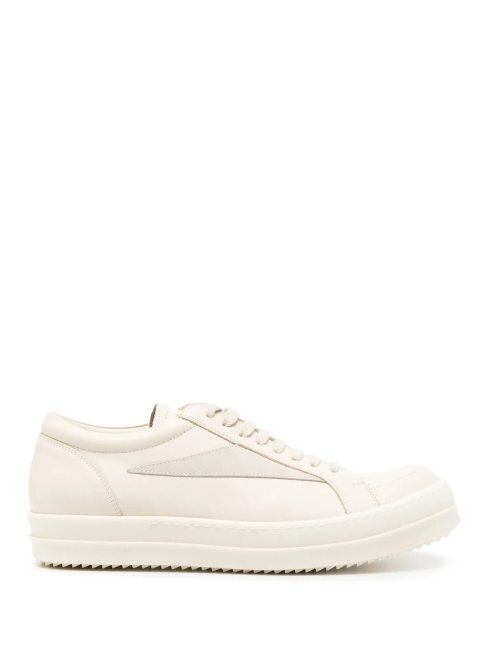 Rick Owens Men's Low-Top Leather Sneaker in Ivory